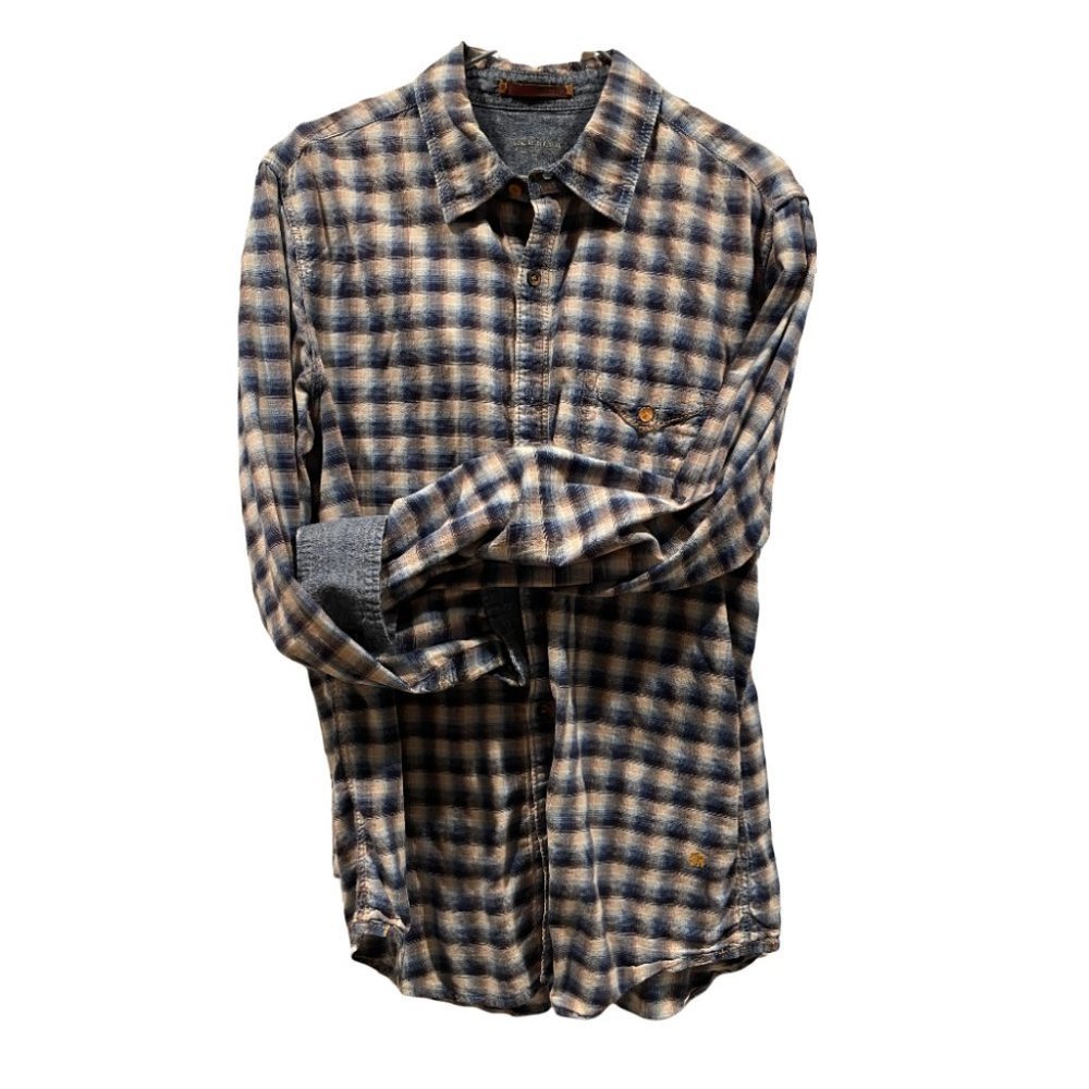 BANANA REPUBLIC MENS MD-LG SOFT-AS-HECK 100% COTTON FLANNEL BLUE, BLACK & WHITE